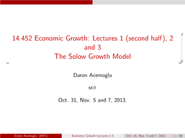 2 and 3 the Solow Growth Model