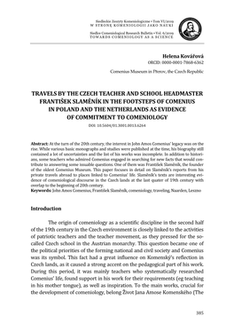 Travels by the Czech Teacher and School Headmaster