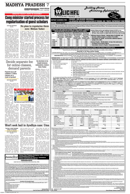 Madhya Pradesh 7 Free Press Tuesday | September 29, 2020 | Indore