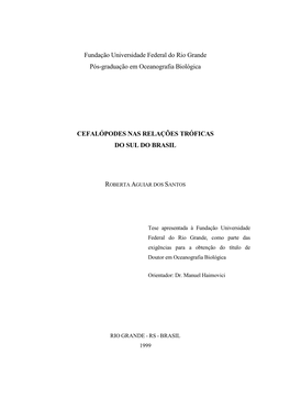 Fundação Universidade Federal Do Rio Grande Pós-Graduação Em