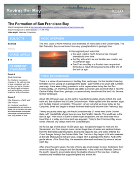 The Formation of San Francisco Bay