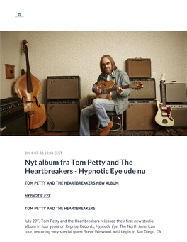 Nyt Album Fra Tom Petty and the Heartbreakers - Hypnotic Eye Ude Nu