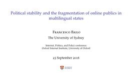 Political Stability and the Fragmentation of Online Publics in Multilingual States