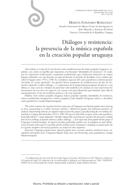 La Presencia De La Música Española En La Creación Popular Uruguaya