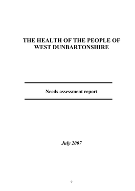 The Health of the People of West Dunbartonshire