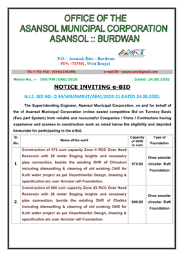 NOTICE INVITING E-BID N.I.E