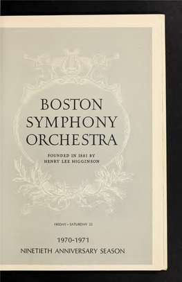 Boston Symphony Orchestra Concert Programs, Season 90, 1970-1971