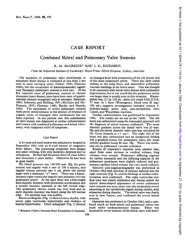 CASE REPORT Combined Mitral and Pulmonary Valve Stenosis R