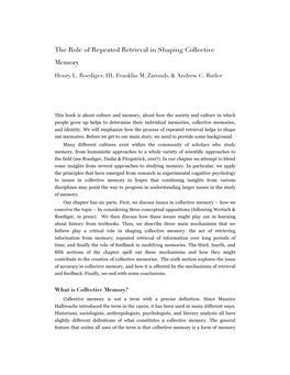 The Role of Repeated Retrieval in Shaping Collective Memory