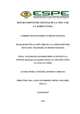 Departamento De Ciencias De La Vida Y De La Agricultura