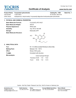 Certificate of Analysis