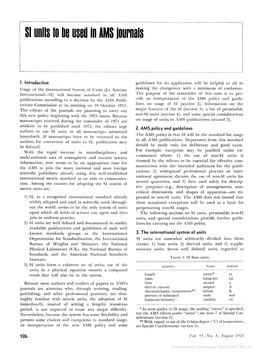 SI Units to He Used in AMS Journals