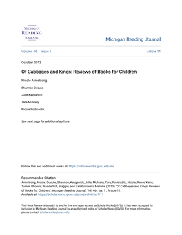 Of Cabbages and Kings: Reviews of Books for Children