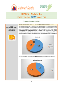 Diamo I Numeri… L’Attività Del 2018 in Pillole