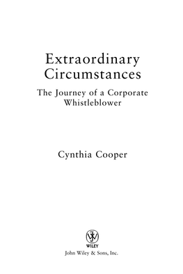Extraordinary Circumstances the Journey of a Corporate Whistleblower