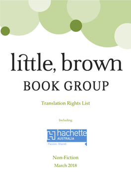 Translation Rights List Non-Fiction