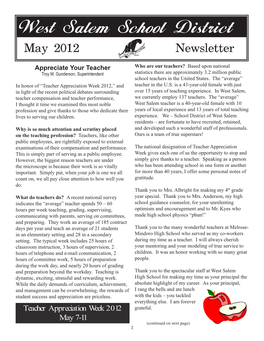 May 2012 Newsletter