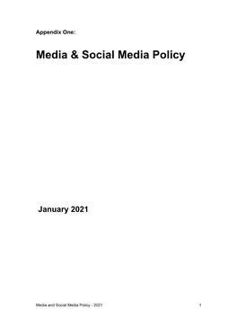 Media & Social Media Policy 2021