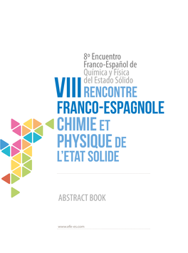 8º Encuentro Franco-Español De Química Y Física Del Estado Sólido