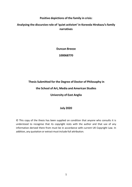 Analysing the Discursive Role of 'Quiet Activism' in Koreeda Hirokazu's Fami