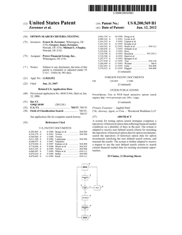 (12) United States Patent (10) Patent No.: US 8,200,569 B1 Zerenner Et Al