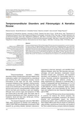 Temporomandibular Disorders and Fibromyalgia: a Narrative Review