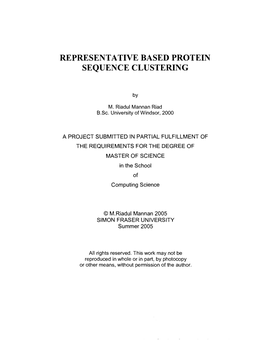 Representative Based Protein Sequence Clustering