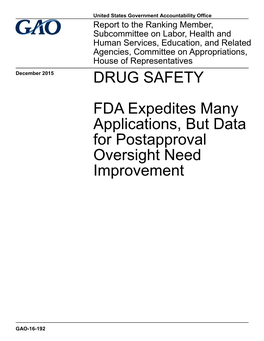 GAO-16-192, Drug Safety