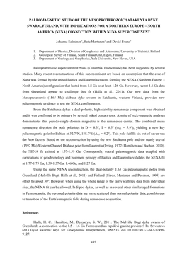 125 Paleomagnetic Study of the Mesoproterozoic