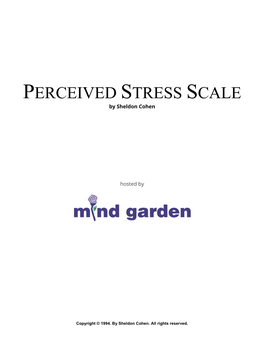 PERCEIVED STRESS SCALE by Sheldon Cohen