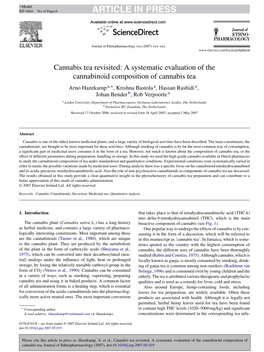 Cannabinoid Composition of Cannabis