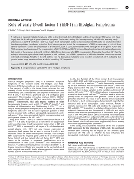 In Hodgkin Lymphoma