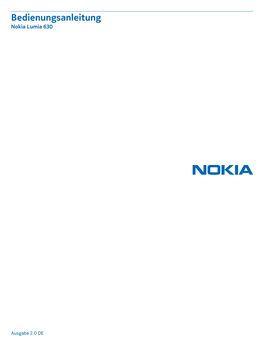 Nokia Lumia 630 Bedienungsanleitung