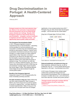 Drug Decriminalization in Portugal: a Health-Centered Approach