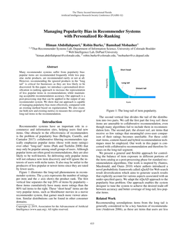 Managing Popularity Bias in Recommender Systems with Personalized Re-Ranking