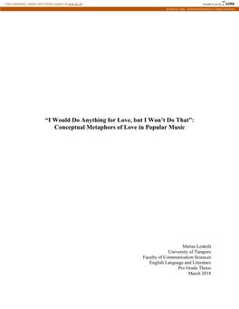 “I Would Do Anything for Love, but I Won't Do That”: Conceptual