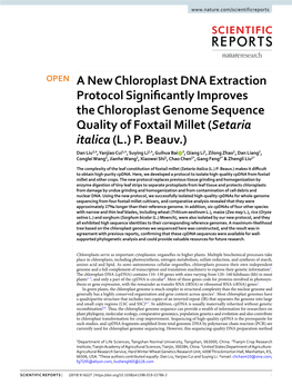 A New Chloroplast DNA Extraction Protocol Significantly