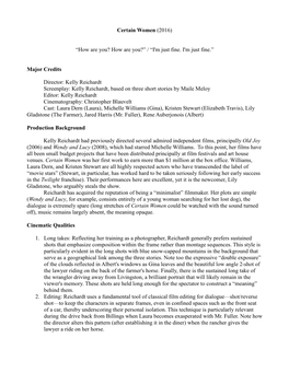 Certain Women (2016) “How Are You? How Are You