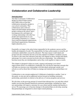 Collaboration and Collaborative Leadership