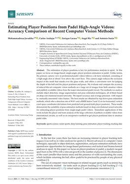 Estimating Player Positions from Padel High-Angle Videos: Accuracy Comparison of Recent Computer Vision Methods