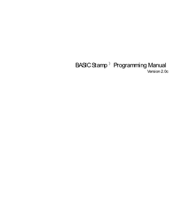 BASIC Stamp Programming Manual 2.0C · · Page 1 Contents