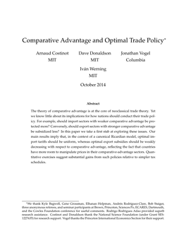 Comparative Advantage and Optimal Trade Policy∗