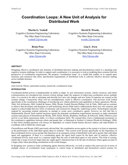 Coordination Loops: a New Unit of Analysis