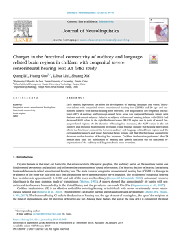 Changes in the Functional Connectivity of Auditory and Language-Related