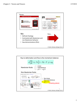 Chapter 2: Vectors and Tensors 2/5/2018