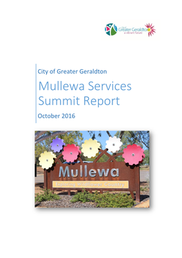 City of Greater Geraldton Mullewa Services Summit Report