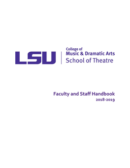 Faculty and Staff Handbook 2018-2019