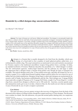 Homicide by a Rifled Shotgun Slug: Unconventional Ballistics