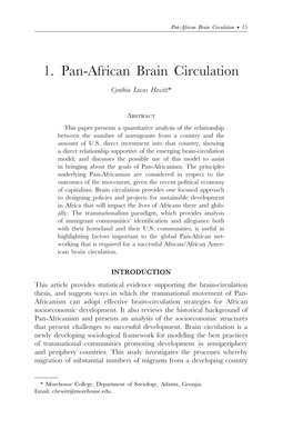 1. Pan-African Brain Circulation