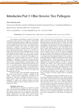 Other Invasive Tree Pathogens